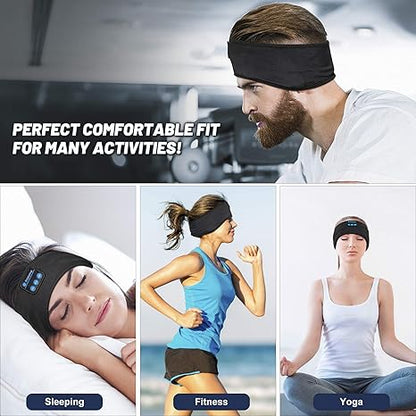 Sleep Headphones Wireless, Bluetooth Sports Headband Headphones with Ultra-Thin HD Stereo Speakers Perfect for Sleeping, Workout, Jogging, Yoga, Insomnia, Air Travel, Meditation