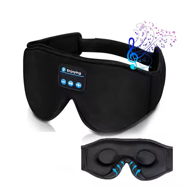 3D Sleep Mask Bluetooth Wireless Music Eye Mask, Sleeping Headphones for Side Sleepers Sleep Mask with Bluetooth Headphones Ultra-Thin Stereo Speakers Perfect for Sleeping