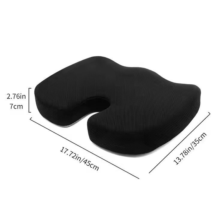 Memory Foam Gel Seat Cushion - for Office Chair, Car Seat, Airplane, Bleacher - Sciatica & Hip & Coccyx Pain Relief Desk Chair Cushion for Long Sitting Office Workers, Car Drivers